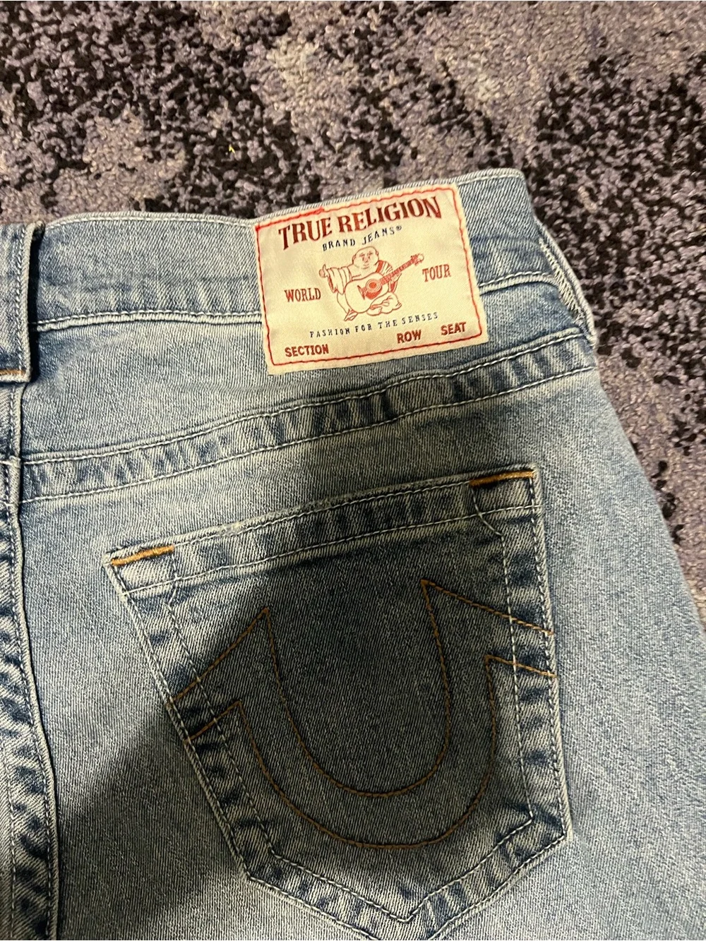 True Religion Men's Light Blue Relaxed Jeans